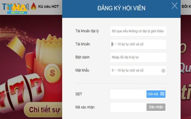 Hướng dẫn đăng ký tài khoản tại nhà cái Thabet